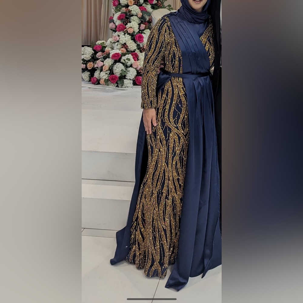 Custom Gorgeous Couture Dress with 2 Attachable Pieces